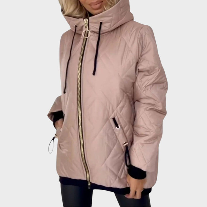 Monika – elegante gesteppte Kapuzenjacke in Rosa