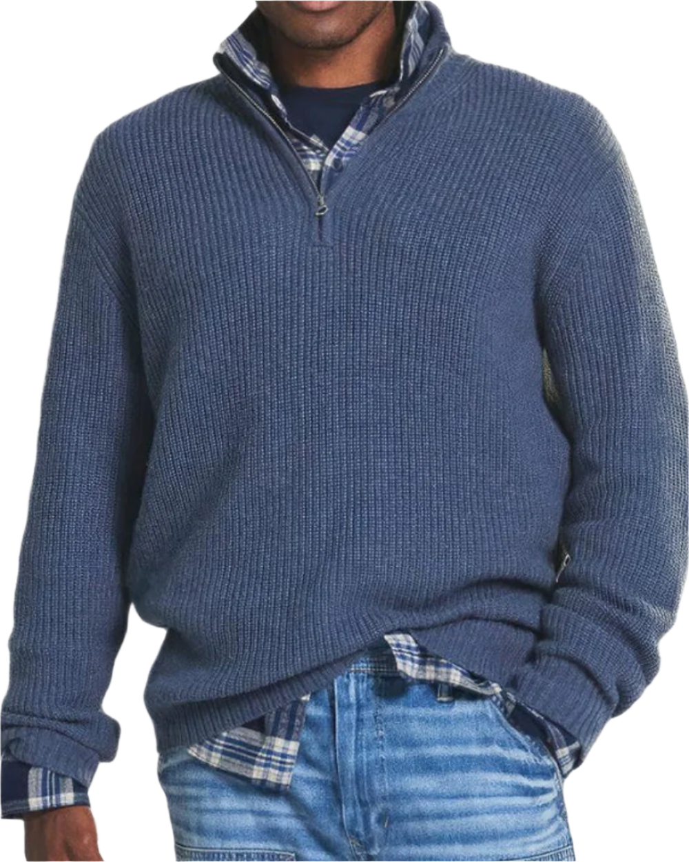 Bernhard Pullover mit Reissverschluss in Blau