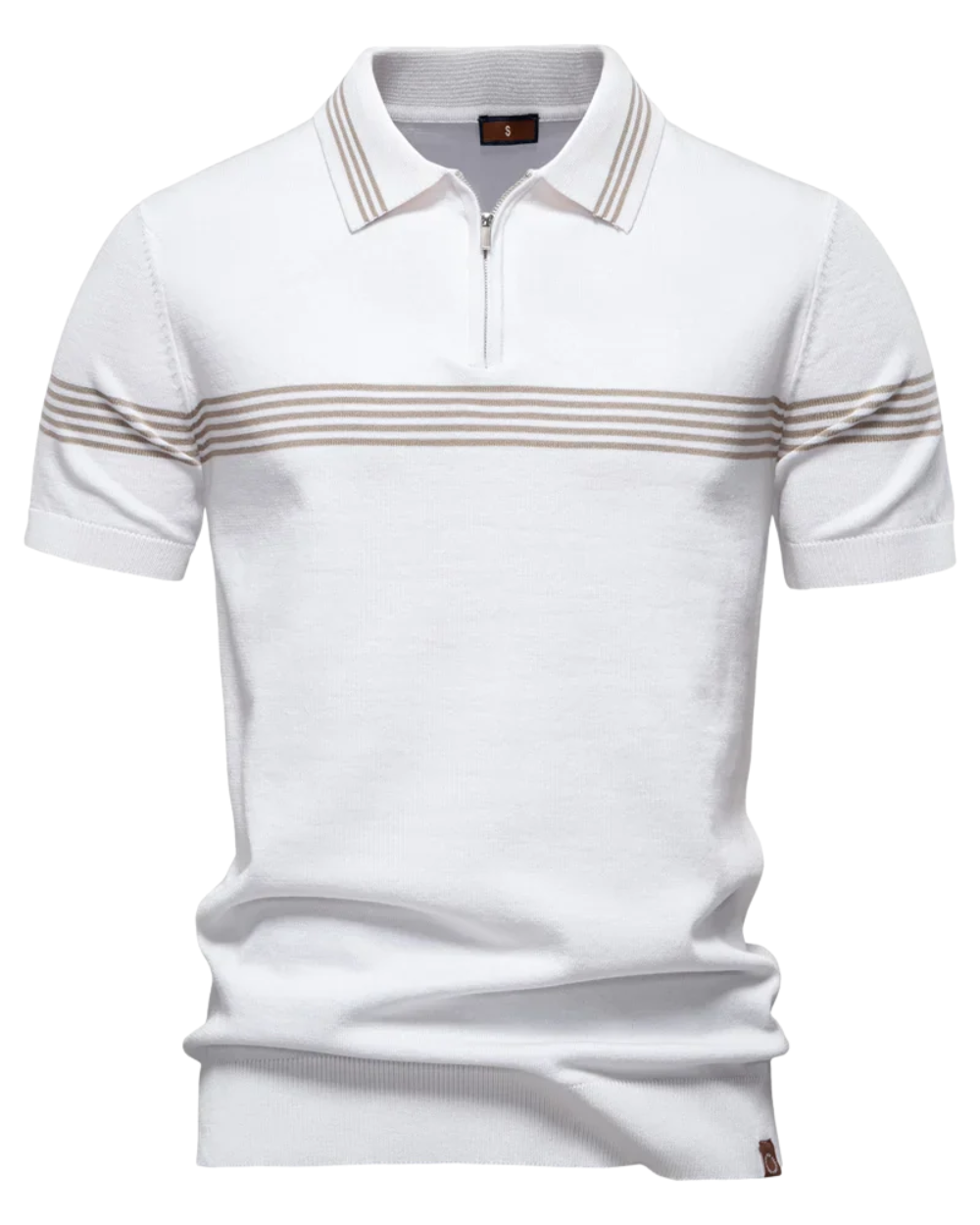 Lorenz Poloshirt mit Streifen in Weiss