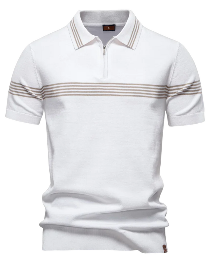Lorenz Poloshirt mit Streifen in Weiss