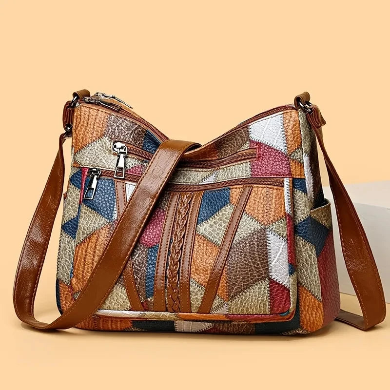 Lorena Umhängetasche mit buntem Patchwork