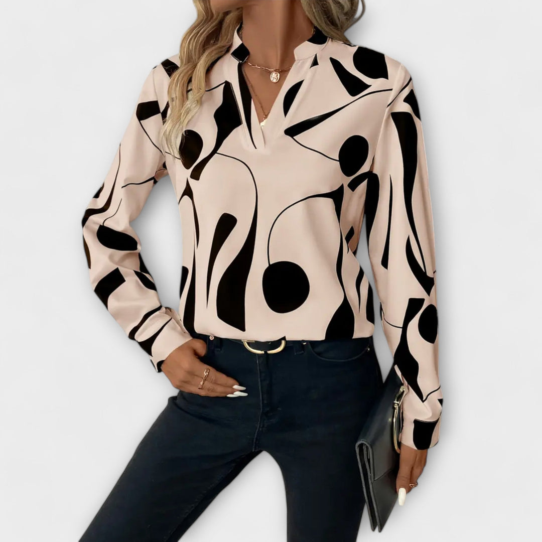 Angelika Elegante Bluse mit Design in Beige