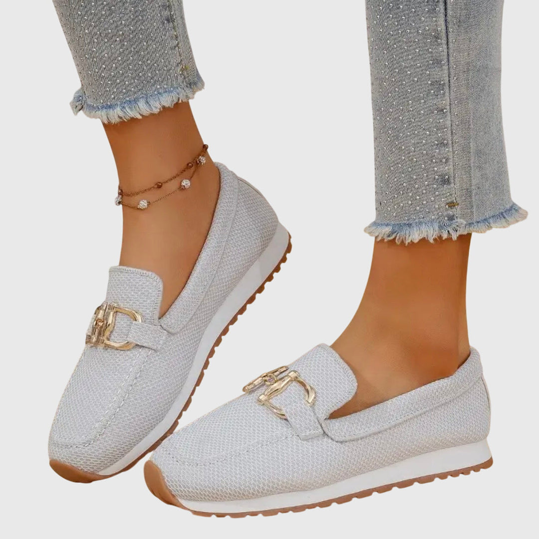 Rosemarie Sneaker Slipper in Weiss Seitenansicht