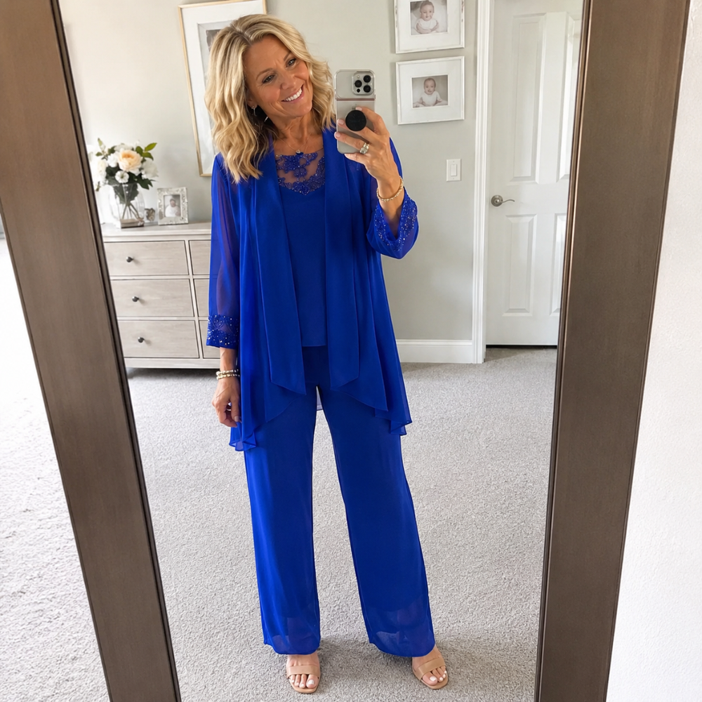 Gaby Set in Blau, Spiegelbild