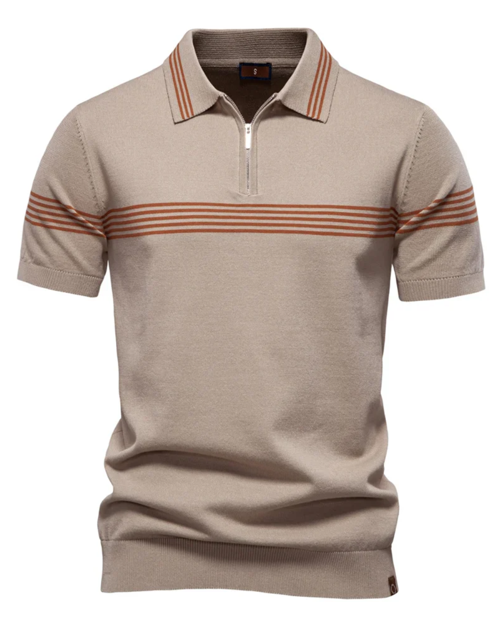 Lorenz Poloshirt mit Streifen in Khaki