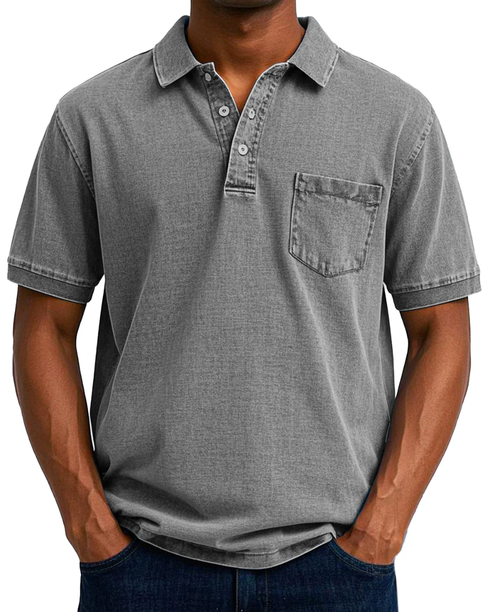 Armin Vintage-Poloshirt in Grau