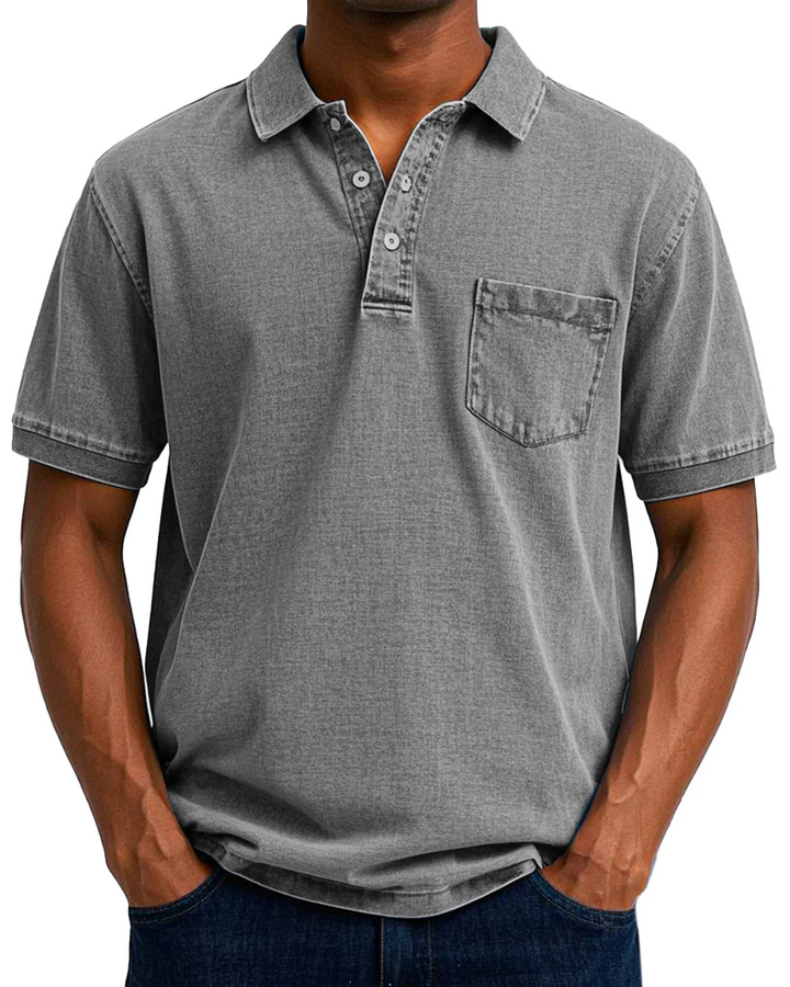 Armin Vintage-Poloshirt in Grau