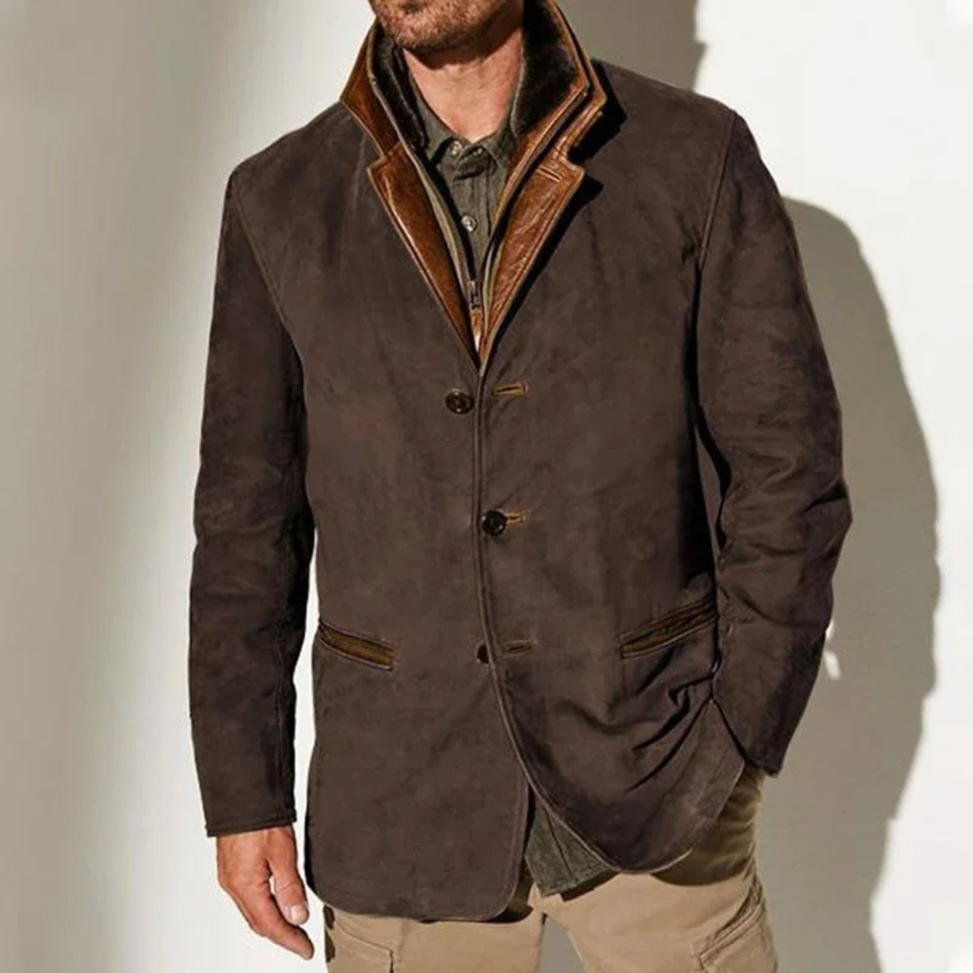 Hans – Elegante Vintage-Jacke in Dunkelbraun
