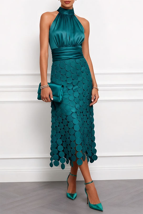 Ottilie Midikleid in Dunkelgrün