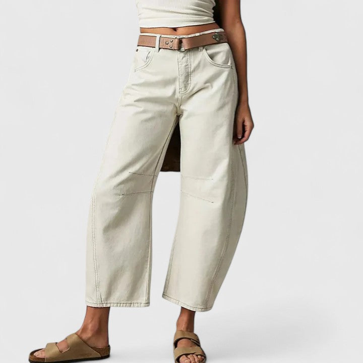 Heidrun Bequeme Weite Hosen in Beige