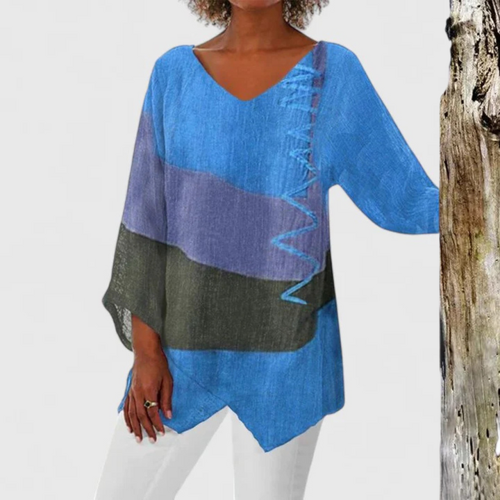 Gisela Tunika mit V-Ausschnitt in Blau