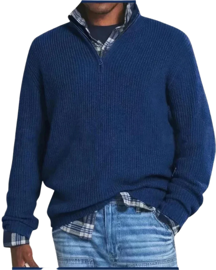 Bernhard Pullover mit Reissverschluss in Dunkelblau