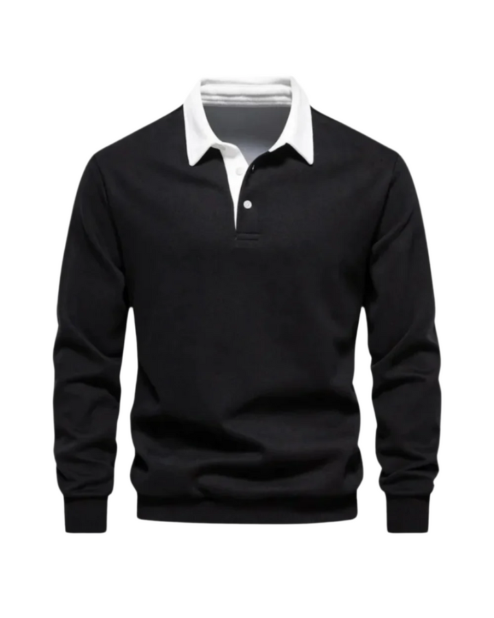 Adrian Polo-Pullover in Schwarz