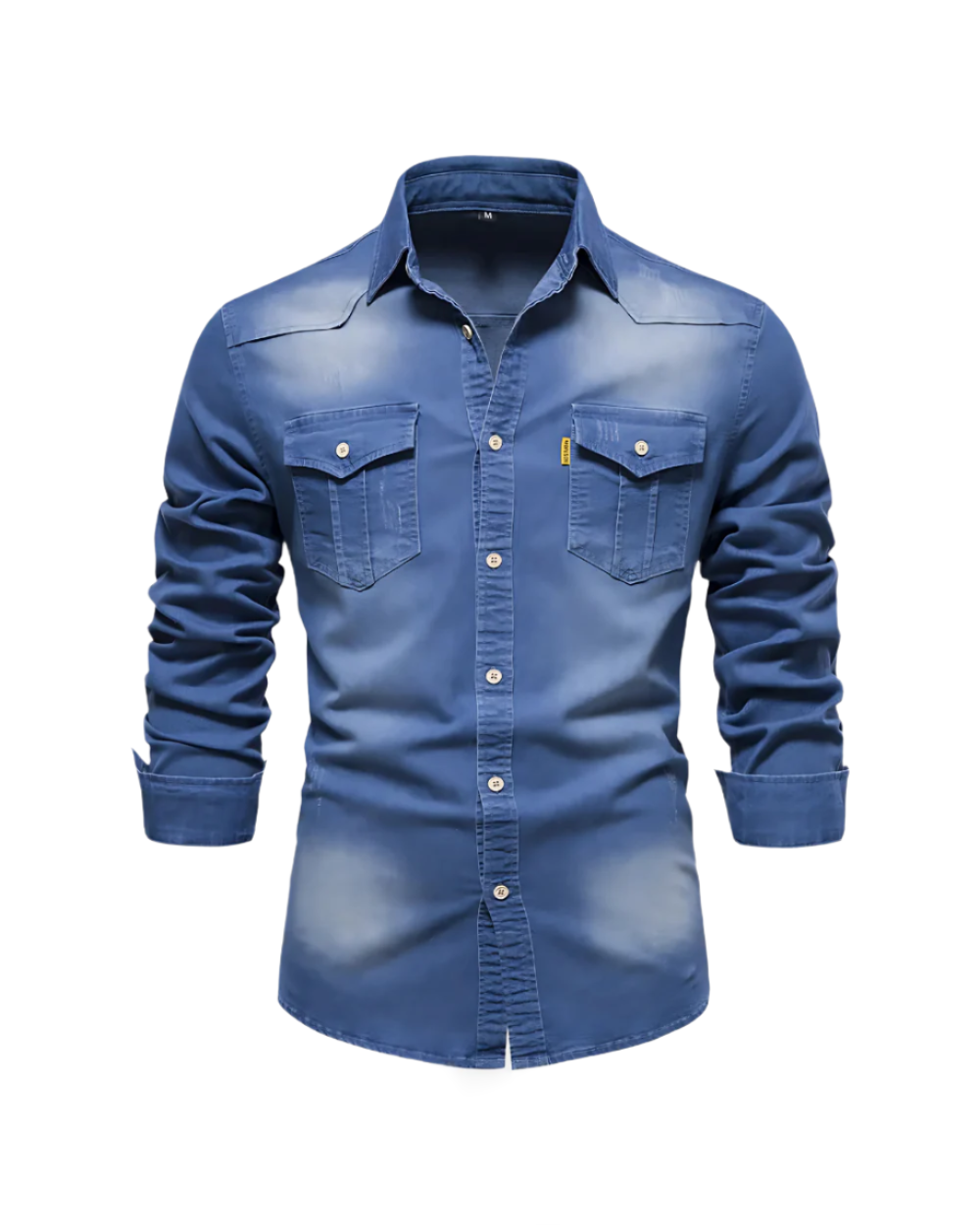 Michael Jeanshemd in Blau, Vorderansicht