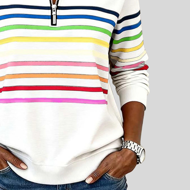 Annemarie Sweatshirt in Weiss, Detailansicht der Streifen