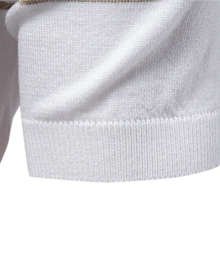 Lorenz Poloshirt mit Streifen, Detail des Ärmelbündchens