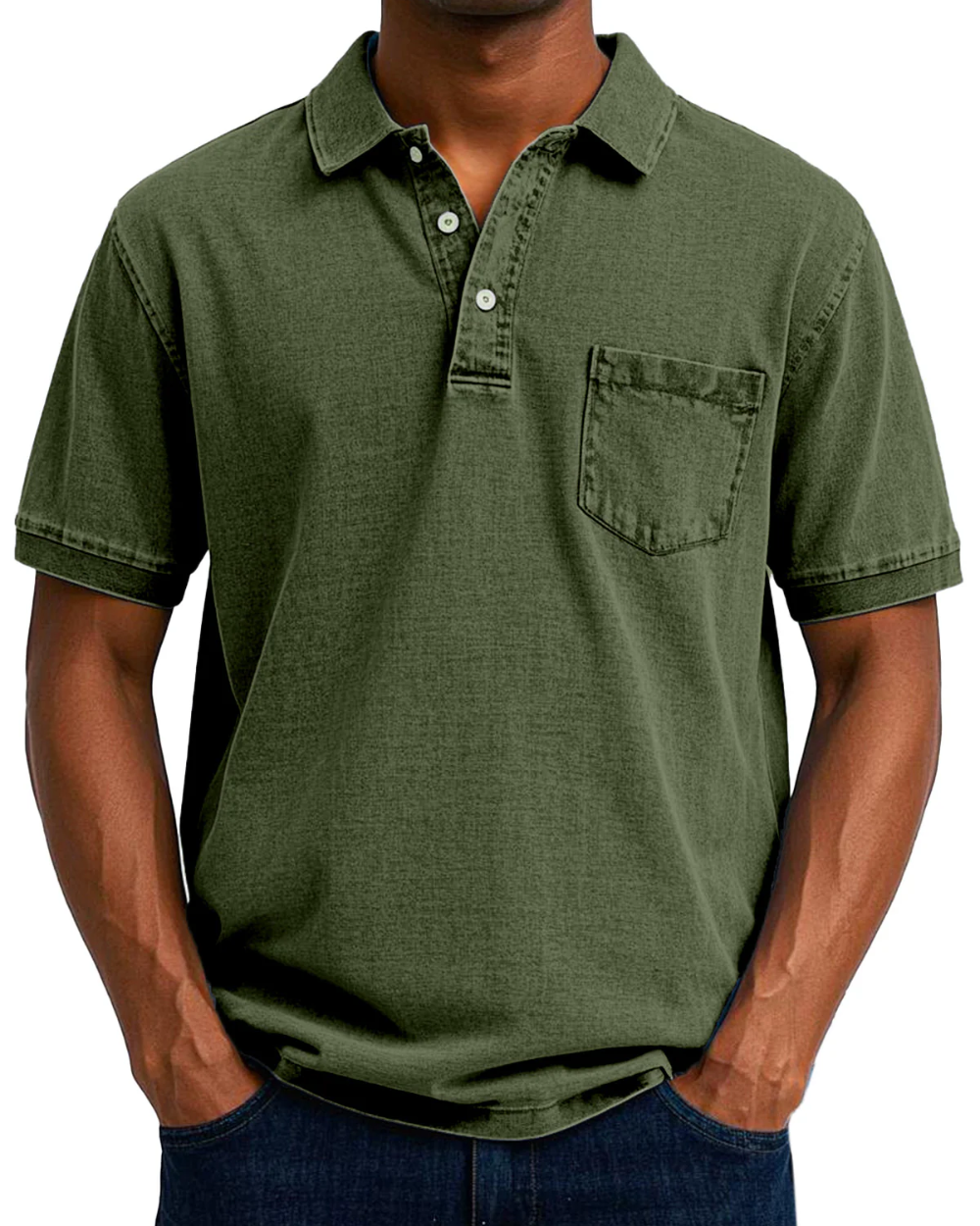 Armin Vintage-Poloshirt in Armeegrün