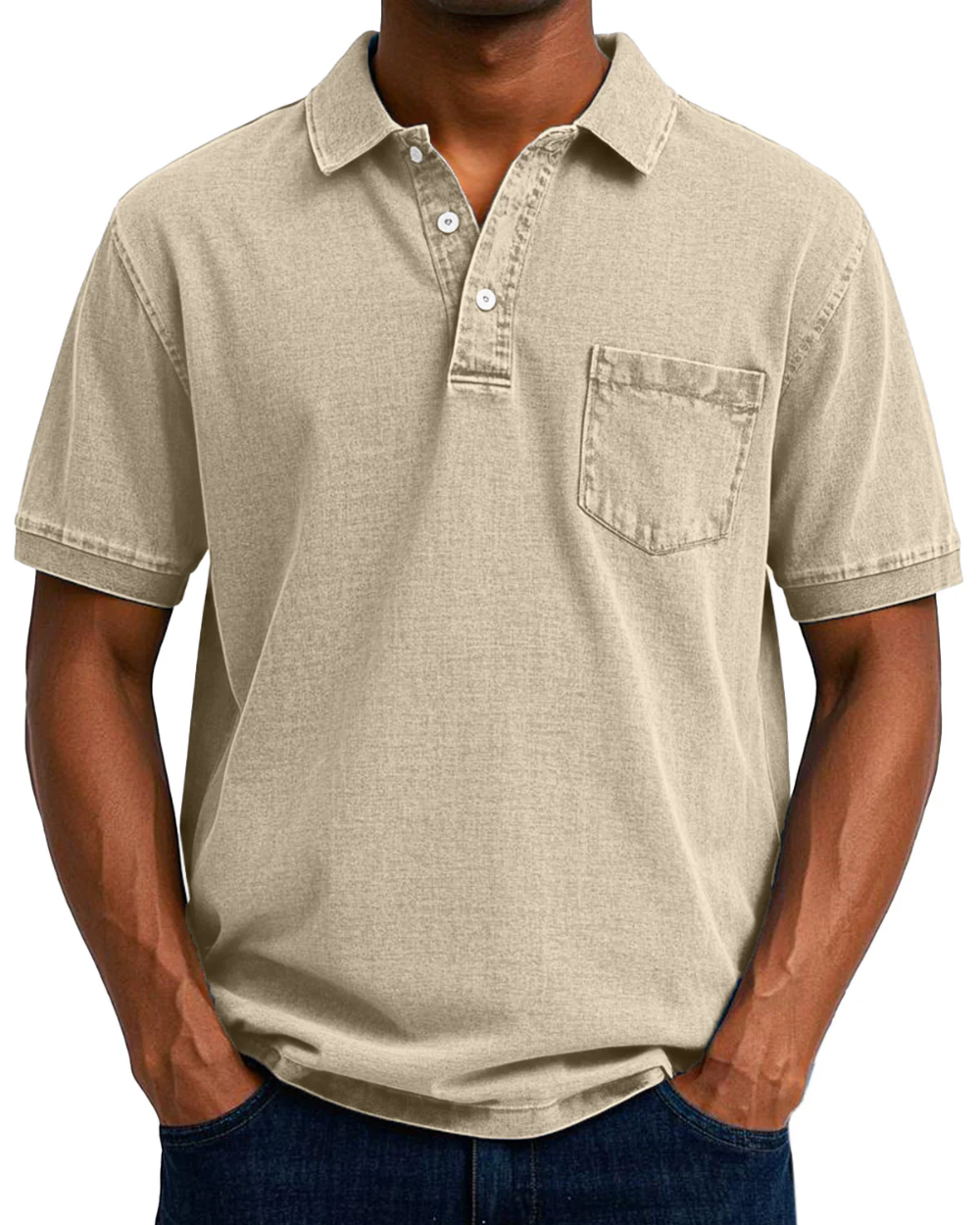 Armin Vintage-Poloshirt in Khaki