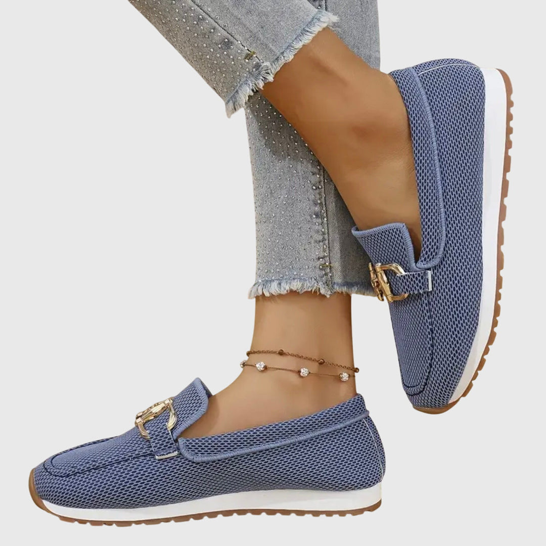 Rosemarie Sneaker Slipper in Blau Seitenansicht