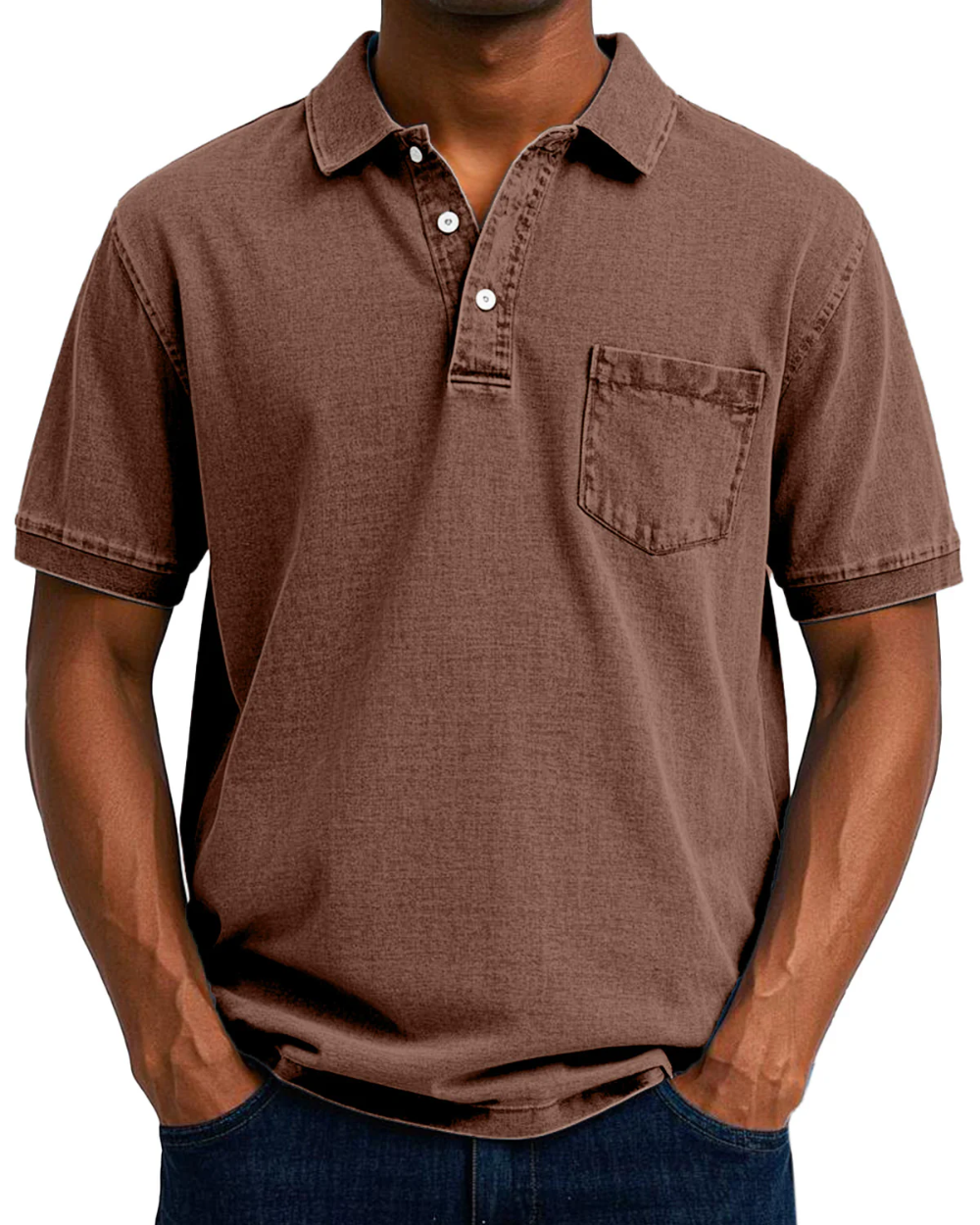 Armin Vintage-Poloshirt in Braun