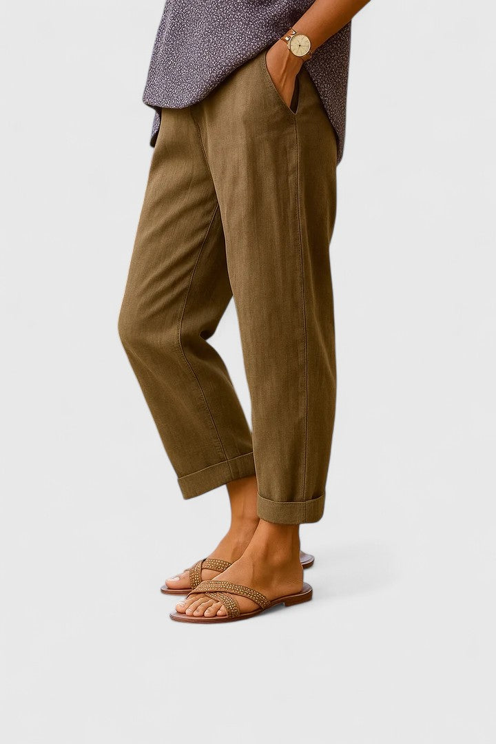 Heike Elegante Hose in Khaki