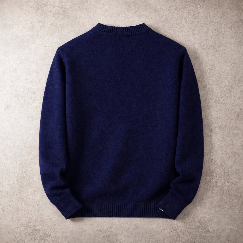 Hans-Peter Pullover in Marineblau, Rückansicht