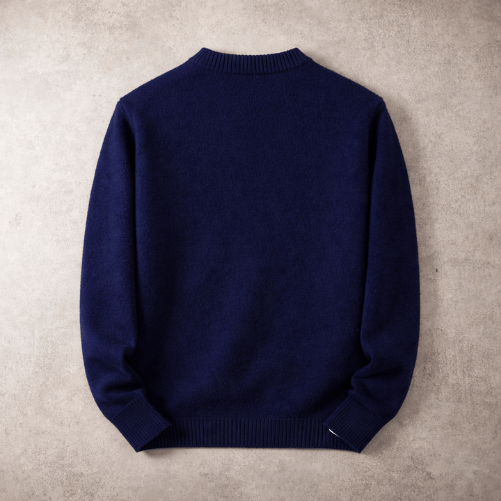 Hans-Peter Pullover in Marineblau, Rückansicht