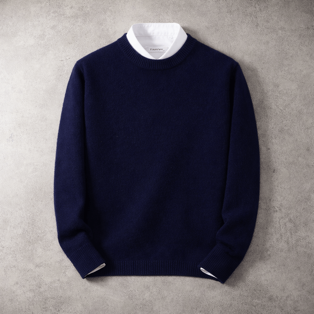 Hans-Peter Pullover in Marineblau, Vorderansicht