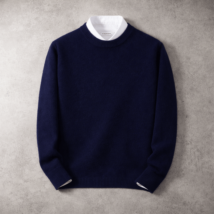 Hans-Peter Pullover in Marineblau, Vorderansicht