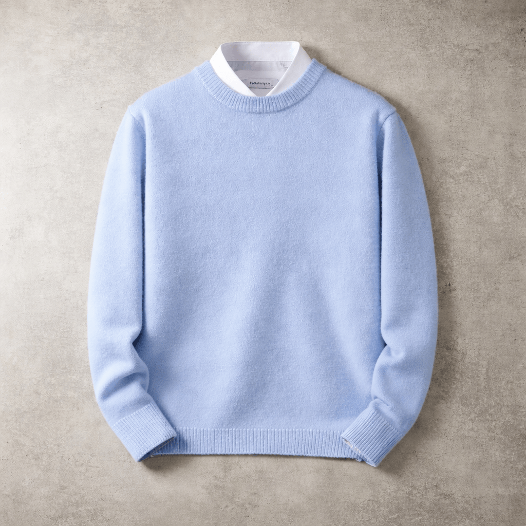 Hans-Peter Pullover in Blau, Vorderansicht