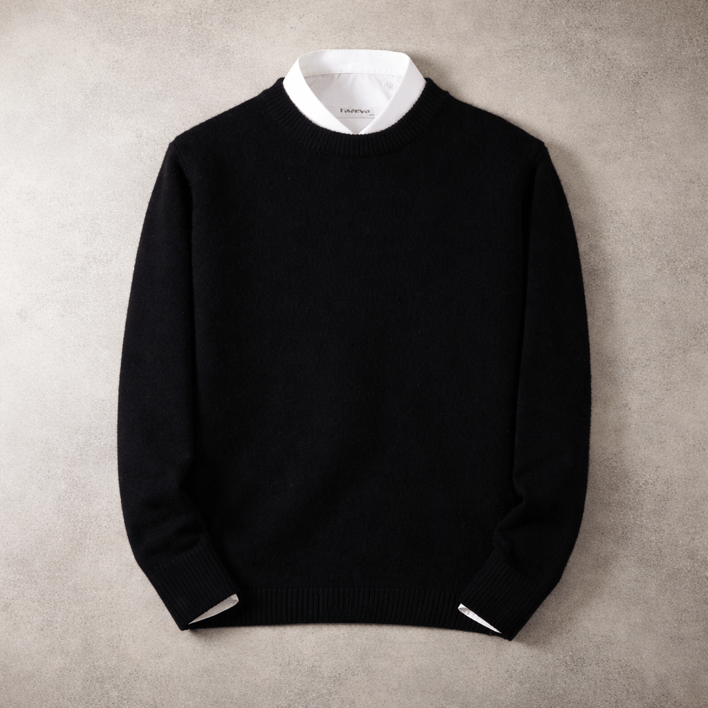 Hans-Peter Pullover in Schwarz, Vorderansicht