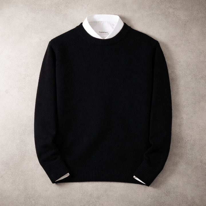 Hans-Peter Pullover in Schwarz, Vorderansicht