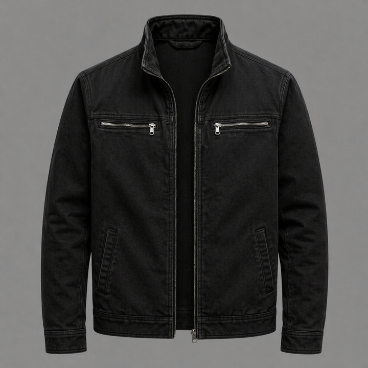 Rolf Vintage Baumwolljacke mit Reissverschluss in Schwarz