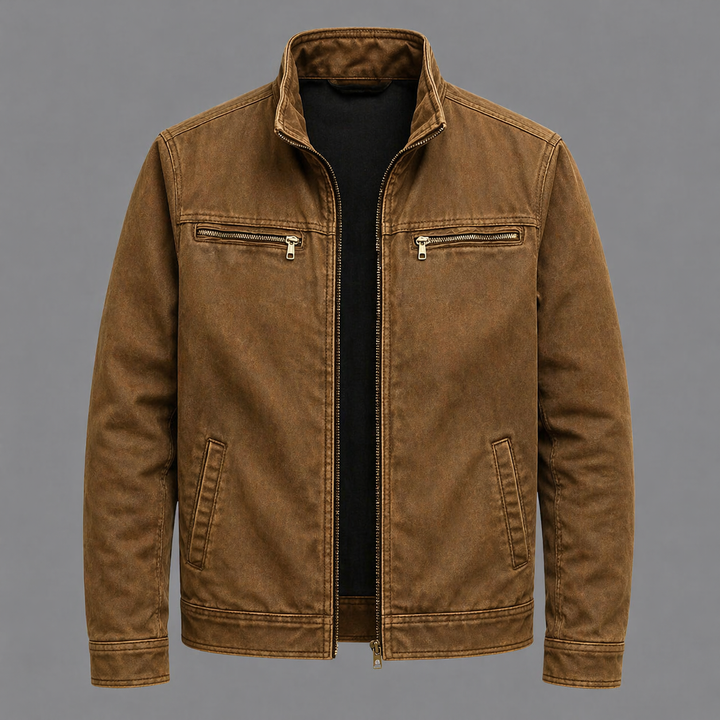 Rolf Vintage Baumwolljacke mit Reissverschluss in Braun
