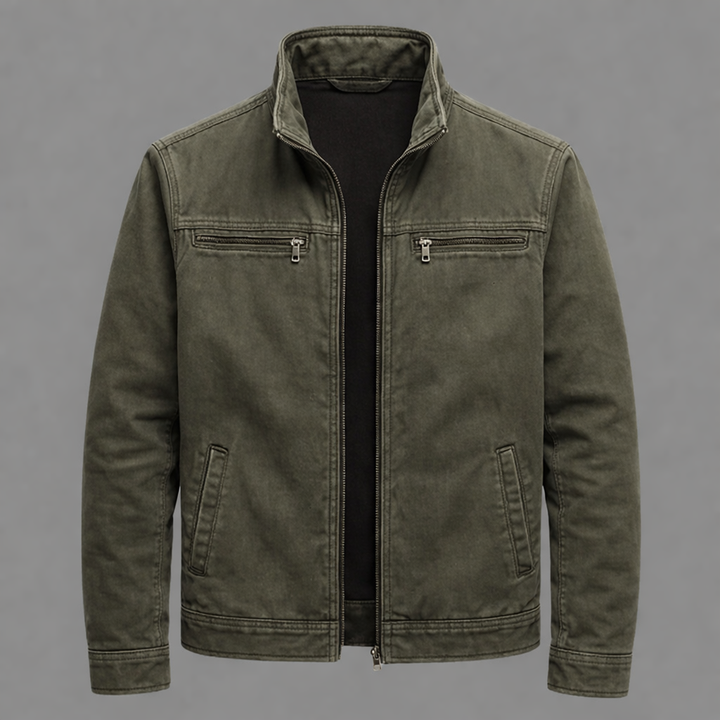 Rolf Vintage Baumwolljacke mit Reissverschluss in Grün