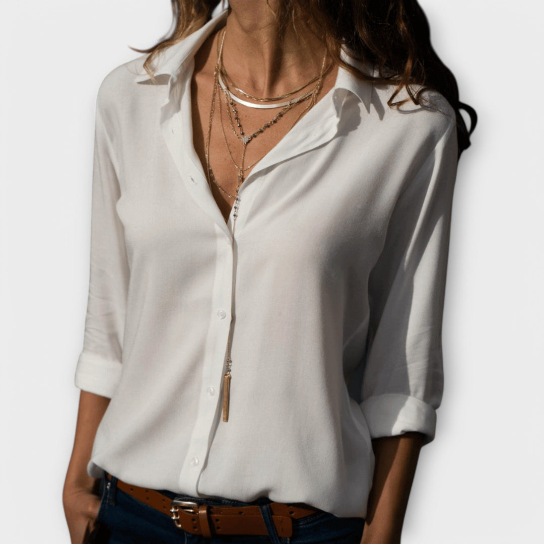 Regina Elegante Bluse in Weiss