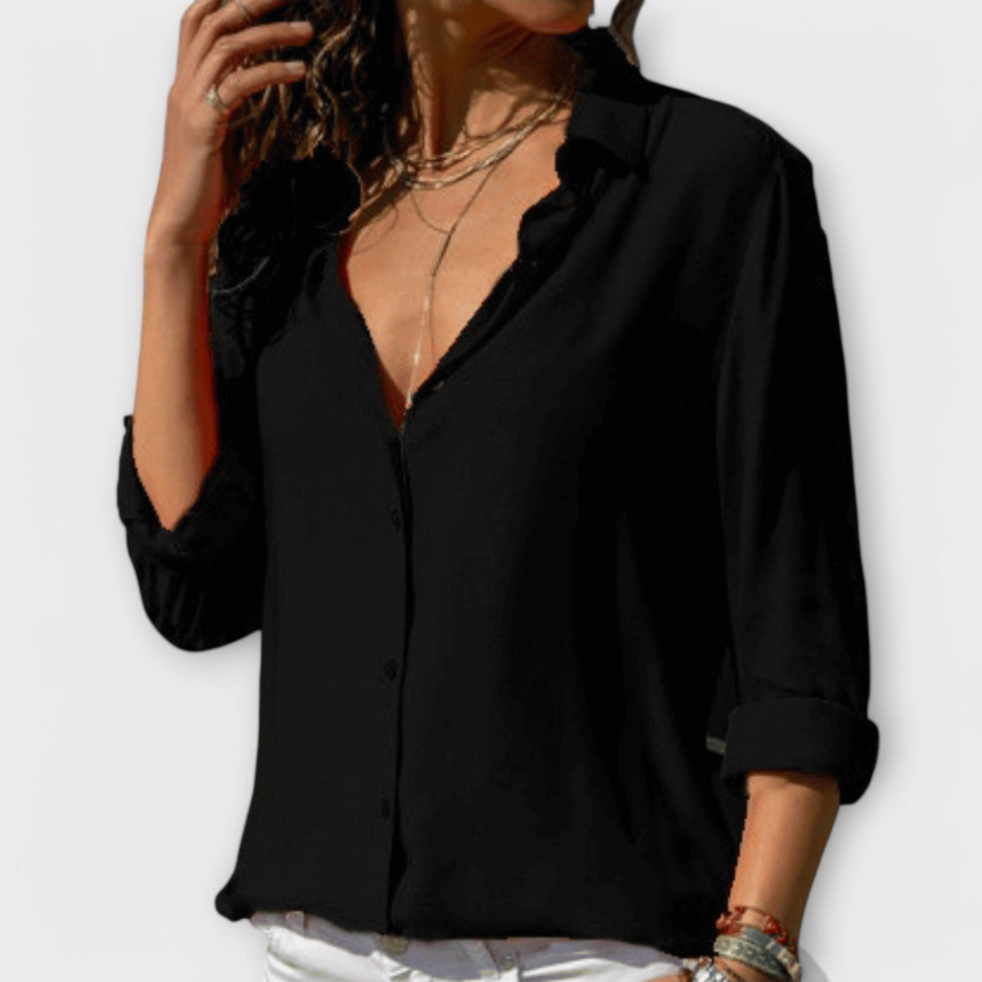 Regina Elegante Bluse in Schwarz