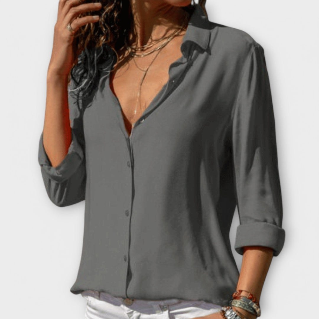 Regina Elegante Bluse in Grau