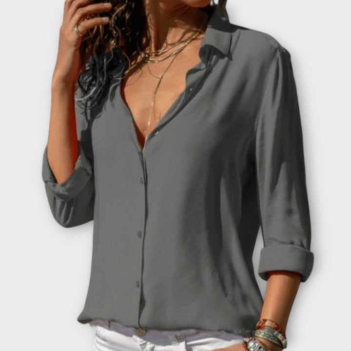 Regina Elegante Bluse in Grau