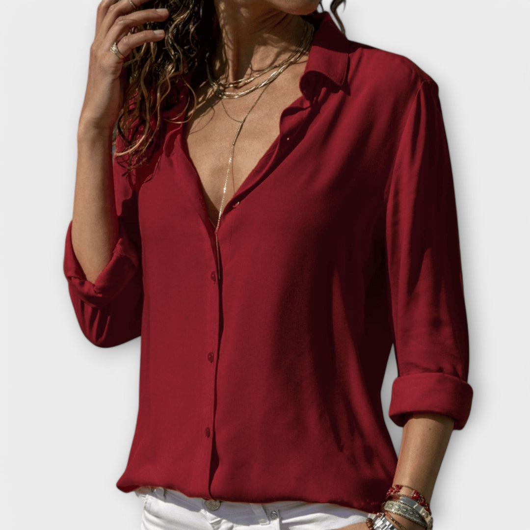 Regina Elegante Bluse in Rot