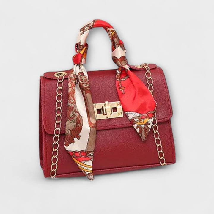 Ines Handtasche mit Schal in Burgunder