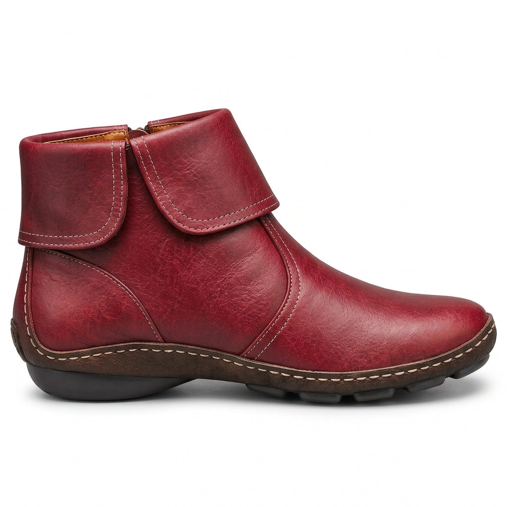 Margot Stiefeletten in Rot, Seitenansicht