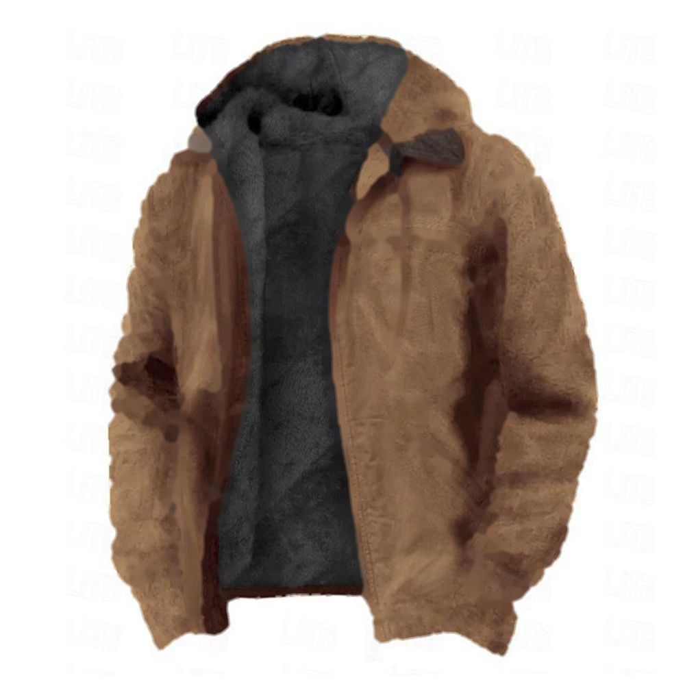 Markus – Kapuzenjacke in Braun mit Fleecefutter