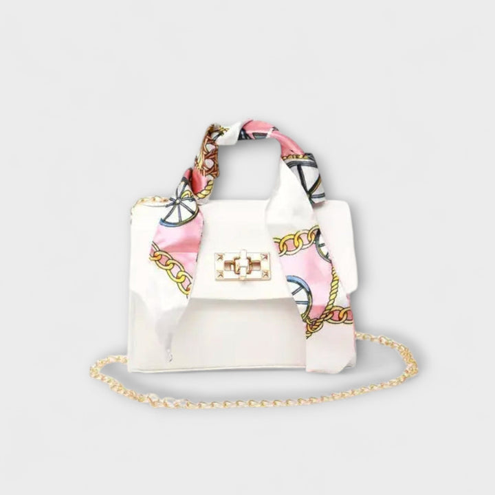 Ines Handtasche mit Schal in Weiss