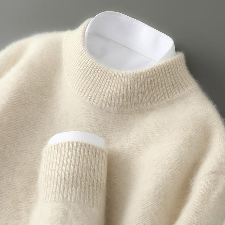 Werner Pullover in Beige, Detailansicht des Kragens