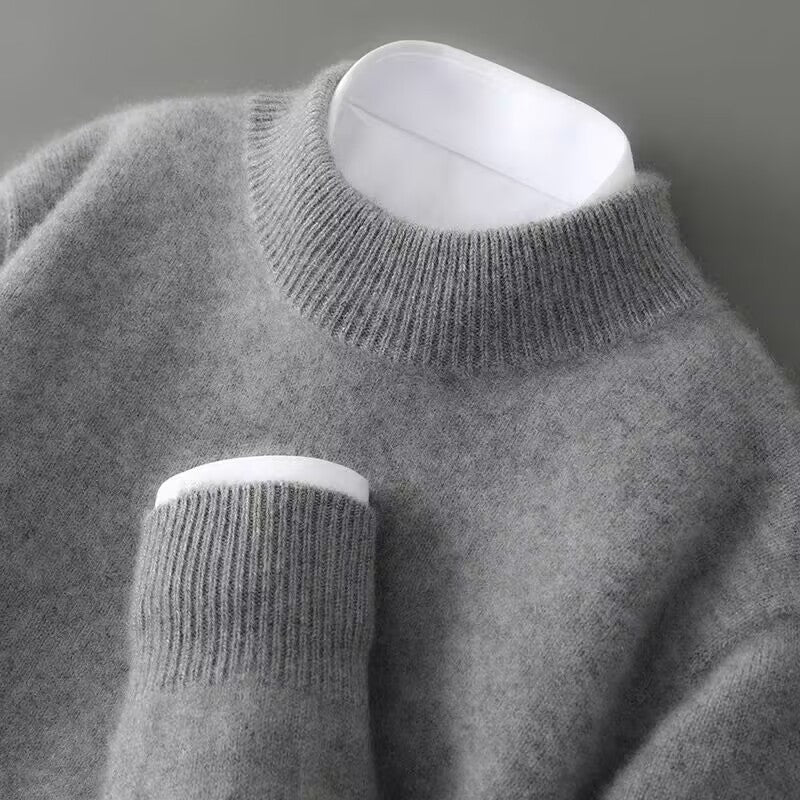 Werner Pullover in Grau, Detailansicht des Kragens