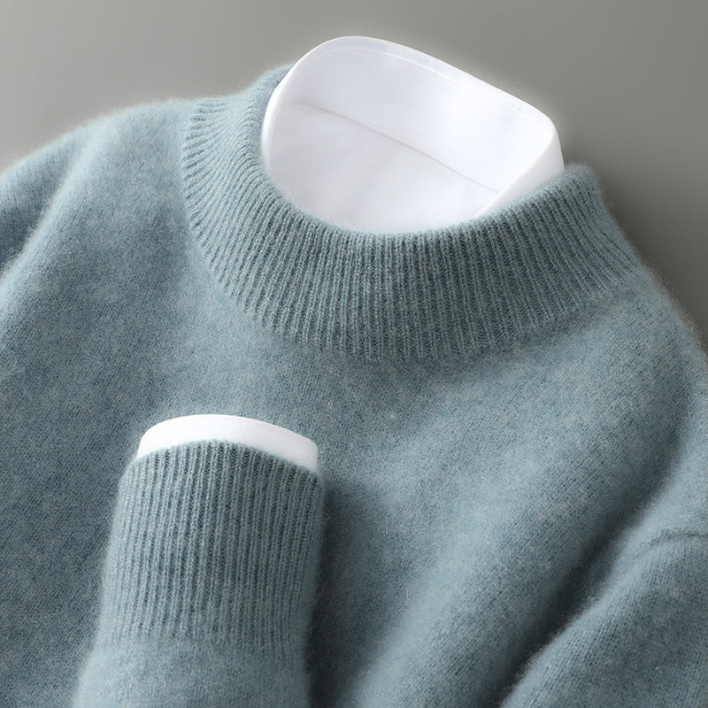 Werner Pullover in Grün, Detailansicht des Kragens