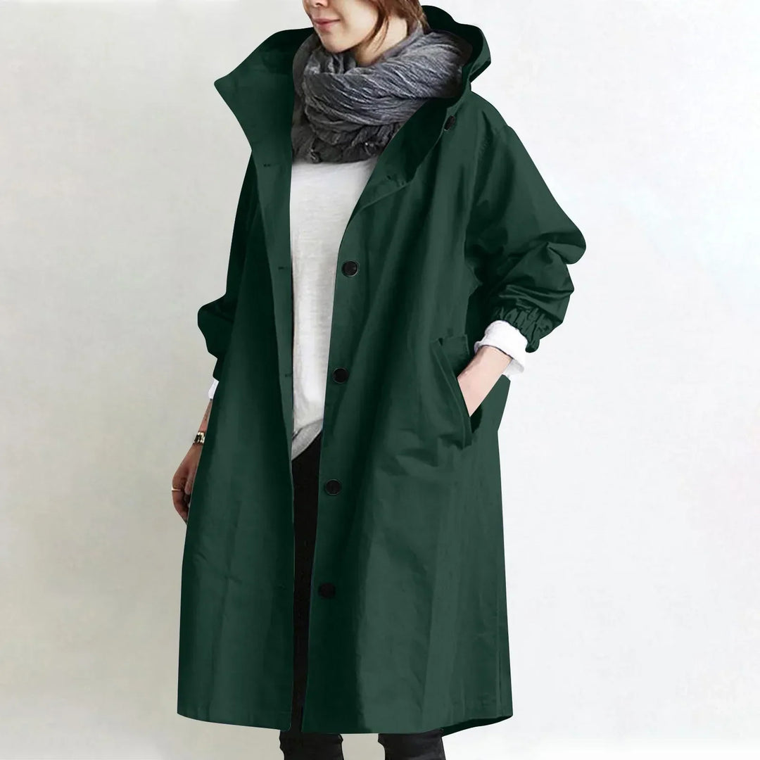 Verena Lange Trenchcoat mit Kapuze in Dunkelgrün
