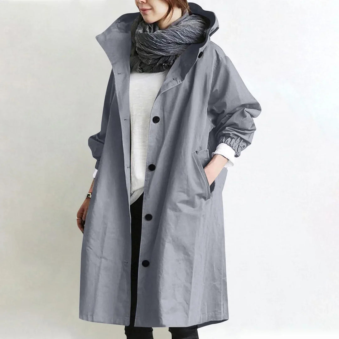 Verena Lange Trenchcoat mit Kapuze in Hellgrau
