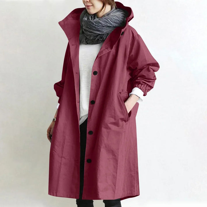 Verena Lange Trenchcoat mit Kapuze in Weinrot